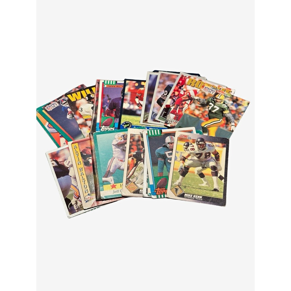 Mystery NFL Football Card Bundle 25 Cards 1990s Vintage Ungraded Lot Bulk